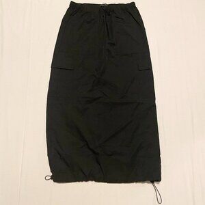 Bluenotes Denim Parachute Skirt Black Nylon Womens Size Small